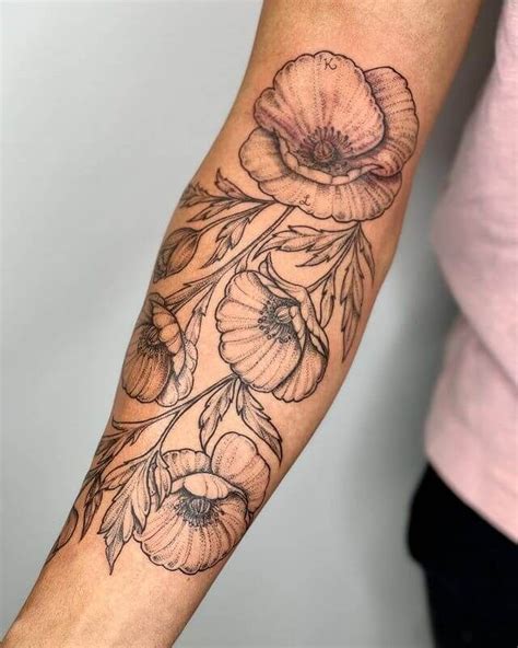 Poppy Tattoo Poppy Flower Tattoo Poppies Tattoo Floral Tattoo Design