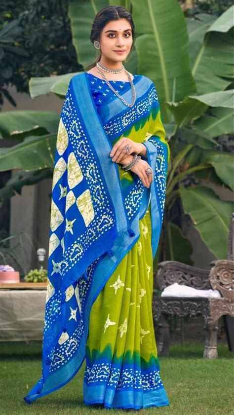 Acfpl Prints Cooper Print Jute Cotton Sarees With Blouse M At Rs