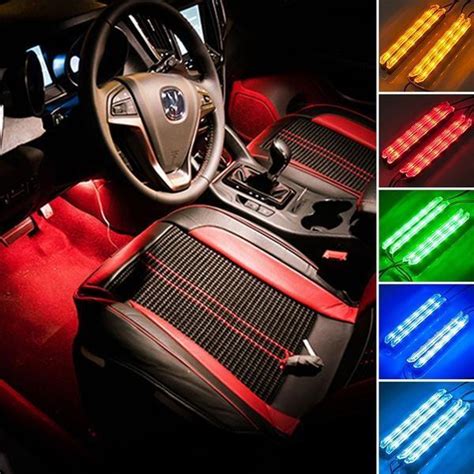 Buy Pcs Led Colorful Car Interior Lights Remote Control Rgb Car