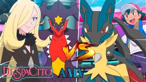 Ash Vs Cynthia Full Battle Pokemon Amv Youtube