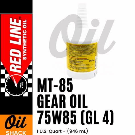 RED LINE MT-85 75W85 GL-4 GEAR OIL | 1 QUART – Oil Shack