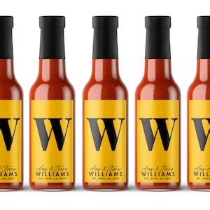 LABELS ONLY Hot Sauce Custom Hot Sauce Labels Custom Bottle Wedding Labels Custom Party Favor ...