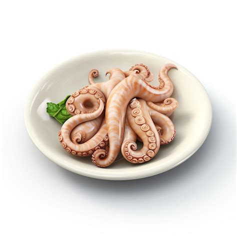 Premium Photo Nice 3d Clay Icon Of Greek Calamari Dish On A White