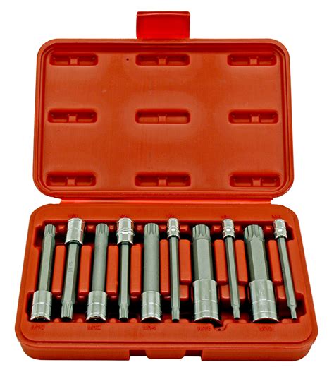 10-pc. 4" Long Spline Bit Socket Set