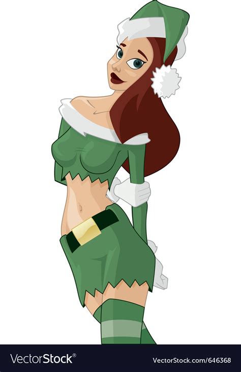 Sexy Santas Helper Christmas Cartoon Royalty Free Vector