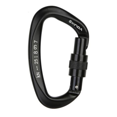 Kn Aluminum D Shape Safety Quick Lock Carabiner Outdoor Rock Climbing