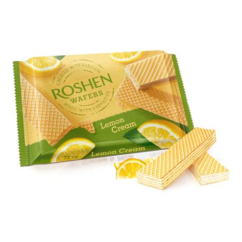 ROSHEN WAFERS LEMON CREAM 72 GR Mos Ion DISTRIBUIDOR PRODUCTOS RUMANOS