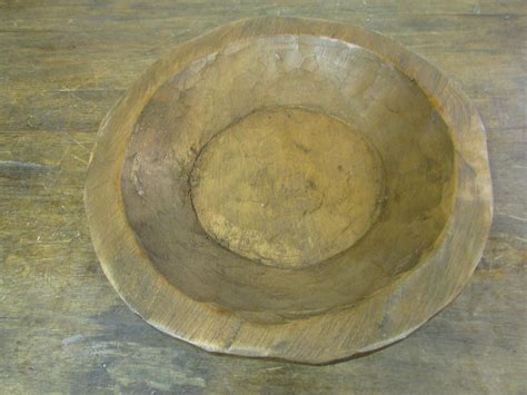 Round Rustic Wooden Dough Bowl Batea Wood Trencher Handmade