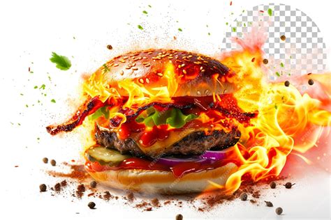 Premium Psd Spicy Bbq Burger Blaze A Burger Ablaze With Spicy Bbq