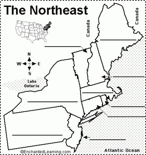 Northeast States And Capitals Map Quiz Printable Map