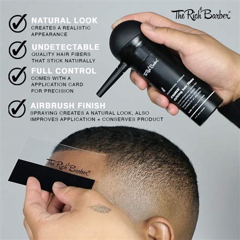 The Rich Barber Nhance 3 In 1 Hair Fibers Applicator Set Natural Hair Thickening Spray For