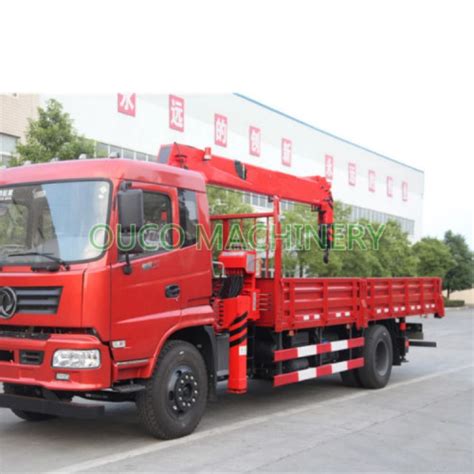 China Flatbed Truck Dengan Crane 8 Ton 10 Ton Truck Mounted Crane Hiab