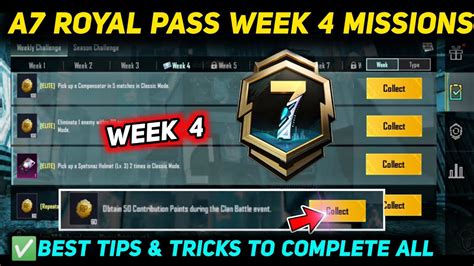 A7 WEEK 4 MISSION PUBG WEEK 4 MISSION EXPLAINED A7 ROYAL PASS WEEK