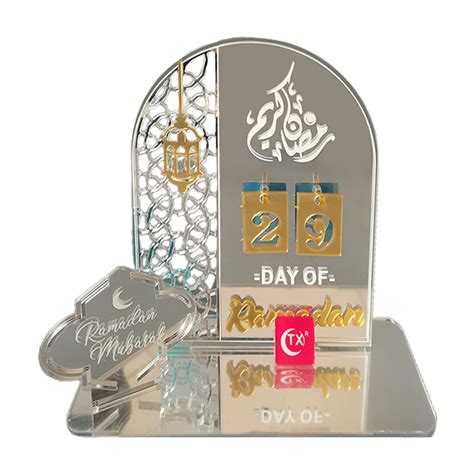 Ramadan Advent Calendar Acrylic 30 Days Eid Mubarak DIY Countdown