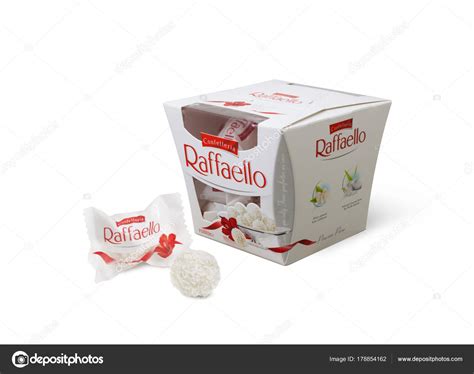 Ferrero Raffaello in a box on white background. – Stock Editorial Photo ...
