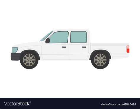 Big white pickup truck isolated Royalty Free Vector Image