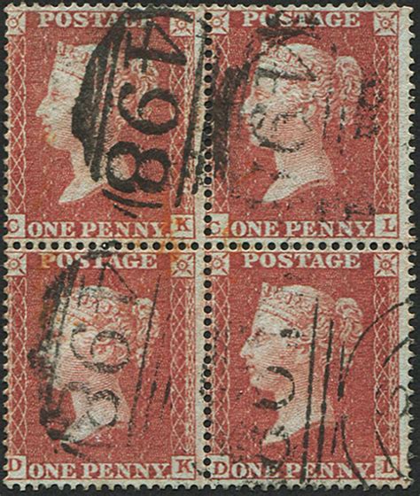 1d SG 21 Pl 5 CK DL BLOCK OF FOUR VFU Crisp Embassy Philatelists