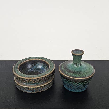 Stig Lindberg Vase And Bowl Stoneware Miniatures Gustavsberg S