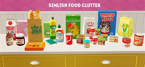 Simlish food clutter - updated | Sims 2, Sims, Sims 4 clutter