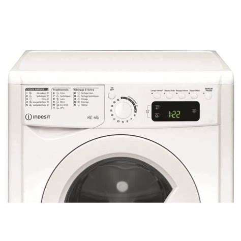 Lave linge séchant indesit ewdep751451frn lavage 7 kg séchage 5 kg