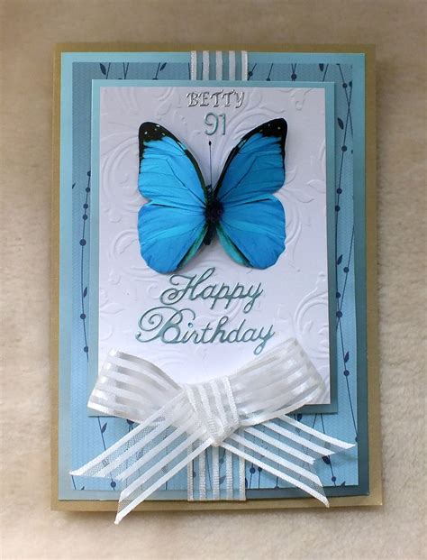 91st Birthday Butterfly Card Handmade By Mandishella Butterfly Cards