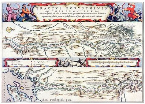 Галерея старинных карт. Карта реки Днепр "Tractus Borysthenis " Гийома ...