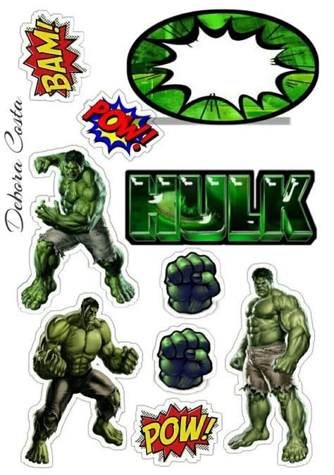 Pin Em Toppers Debora Costa Hulk Birthday Hulk Birthday Parties Hulk