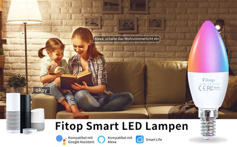 Fitop Alexa Smart Gl Hbirnen E Wlan Led Lampen Dimmbar Gl Hbirne