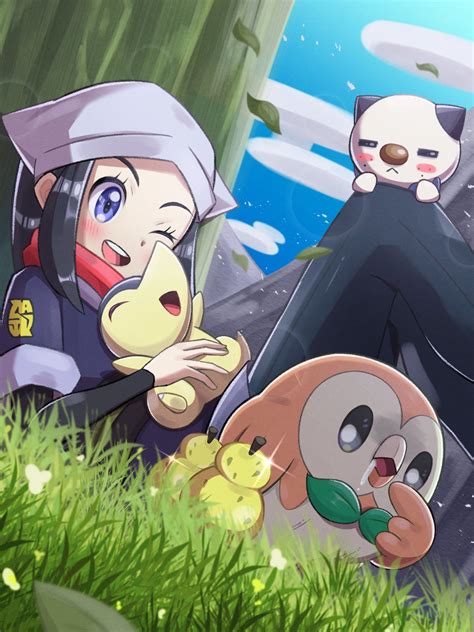 Akari Rowlet Oshawott And Cyndaquil Pokemon And 1 More Drawn By