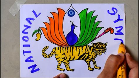 Drawing Kids Drawing National Symbols Of India Illustration and ...