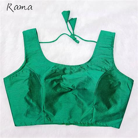 Reeta Fashion Effervescent Rama Phantom Silk Plain Readymade Blouse