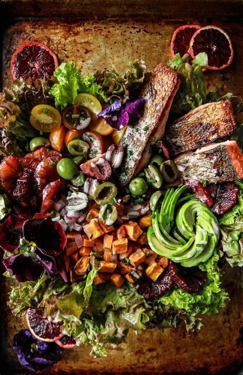 Crispy Salmon Blood Orange Sweet Potato And Avocado Salad Heather