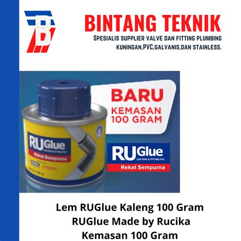 Jual Lem PVC Kaleng Merk RUGlue Rucika 100 Gram Shopee Indonesia