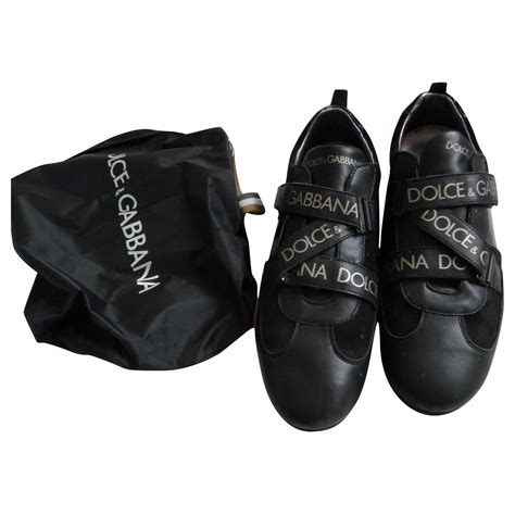 Dolce And Gabbana Sneakers Black Leather Ref179185 Joli Closet