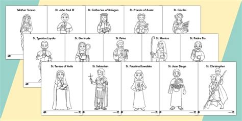 Saints Coloring Sheets Professor Feito Twinkl