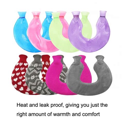 U Shaped PVC Hot Compress Shoulder And Neck Explosion Proof Water Injection Hot Water Bag Blue