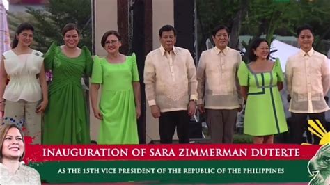 Inauguration Of Sara Duterte As The 15th Vice President Of The