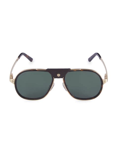 Shop Cartier Core Range 57mm Aviator Sunglasses Saks Fifth Avenue