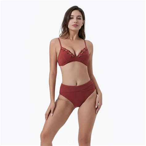 Wireless Swimsuit Supplier Two Piece Bikini Custom Bathing Suit Chain Swimwear Swimsuit And