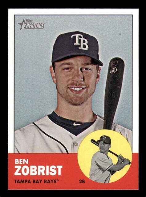 Topps Heritage Ben Zobrist Sp Short Print Rays Z Ebay