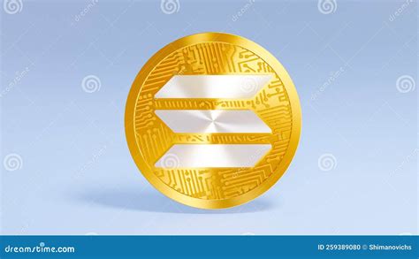 Solana Sol Token Symbol In Digital Circle With Cryptocurrency Theme On