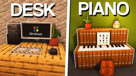 Minecraft 15 Interior Furniture Builds And Ideas Youtube Furniture