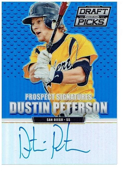 Dustin Peterson 2013 Panini Prizm Draft Picks Prospect Signatures Blue