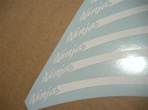 Kawasaki Ninja Rim Wheel Stripes Decal Set In White Color Moto