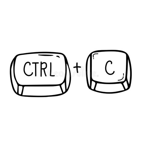 Ctrl and C Keyboard Shortcut Vector Illustration, Paste Keyboard ...