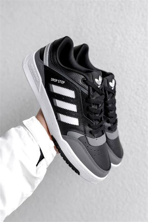 Кроссовки adidas drop step black grey кожаные мужские женские черные ...