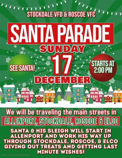 With The Help Of Stockdale Vfd And Roscoe Vfc Santa Will Be Coming To