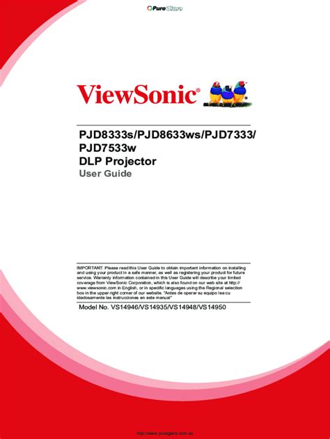 Fillable Online Viewsonic Pjd8333s Ultra Short Throw Dlp Projector With