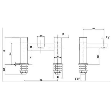 Rak Cubis Bath Filler Tap Deck Mounted Rakcub3004