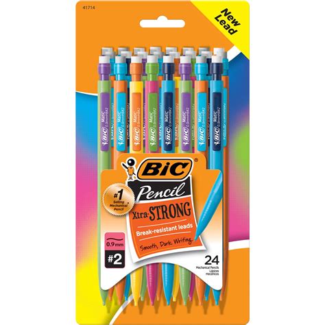 BIC Xtra-Strong Thick Lead Mechanical Pencil, Black, Thick Point (0.9mm), 24-Count - Walmart.com